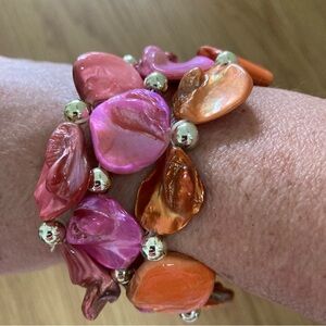 Avenue Pink & Orange Elastic Bracelet